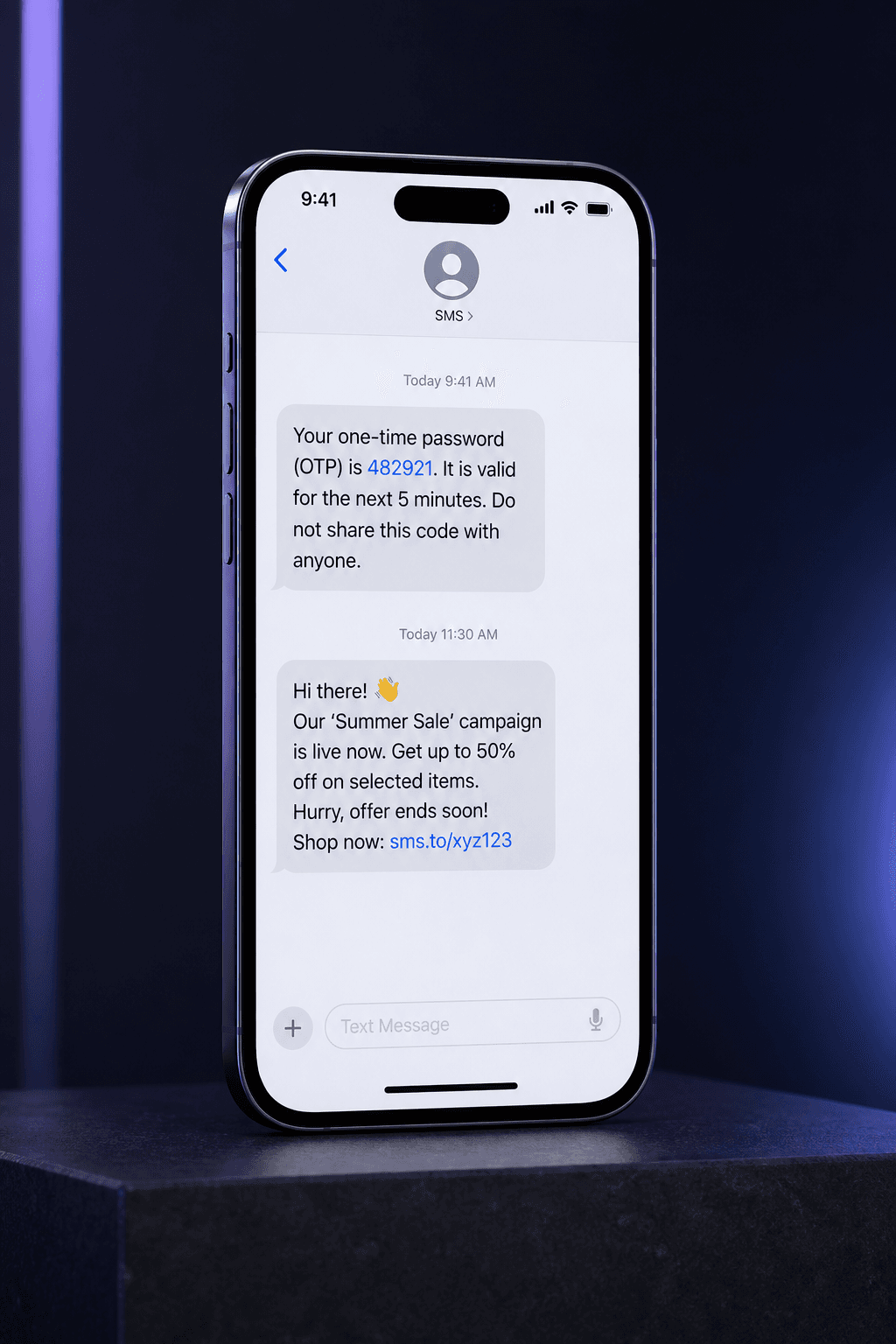 SMS verification on mobile